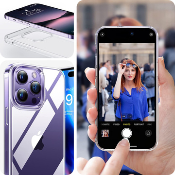 Etui ochronne obudowa Alogy Hybrid Case do Apple iPhone 14 Pro Przezroczyste + 3x szkło na ekran + 1x szkło na obiektyw