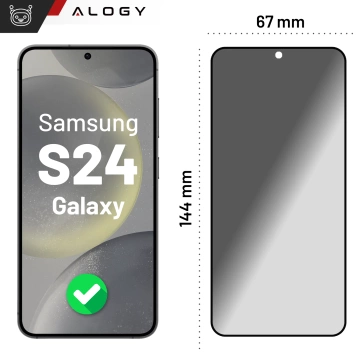 Alogy Privacy Glass gehärtetes Glas für Samsung Galaxy S24, matte Displayschutzfolie