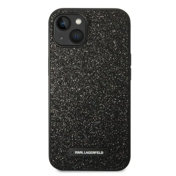 Karl Lagerfeld KLHCP14MG2ELK Schutzhülle für Apple iPhone 14 Plus 6.7" Hardcase schwarz/schwarz Glitter Plaque Logo