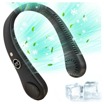 Alogy BreezeNeck™ Nackenventilator Mini-Luftzirkulator mit Display 1500mAh Schwarz