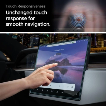 Gehärtetes Glas Spigen Glas.tr "EZ FIT" Tesla Model X 2022 / Model S 2021 schwarz