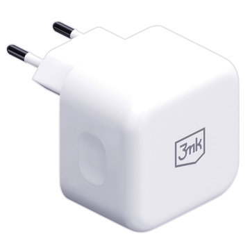 Ładowarka sieciowa uniwersalna kątowa 90° 3mk PD 35W 2x USB-C Type C Hyper Charger biała