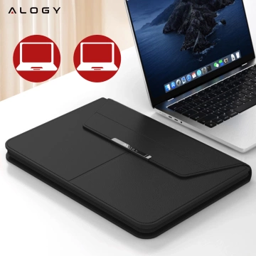 Torba na laptopa Alogy FlexCase Pro wielofunkcyjna rozkładana z podstawką i podkładką na myszkę do Macbooka 15 / 15.6 / 16.1" Czarna