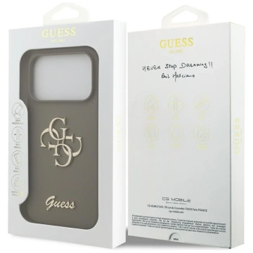 Etui Guess do iPhone 17 Pro Max Silicone Big 4G Script Brown