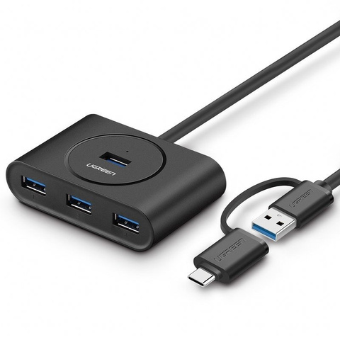 HUB USB 3.0 USB-C 3.1 UGREEN 4-Port, OTG (schwarz)