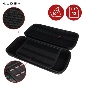 Pokrowiec Etui do Nintendo Switch 2 2025 Torba Ochronna Twarda EVA, Wodoodporna, Lekka, z Uchwytami i przegrodami akcesoria Alogy HardFoamBag™ – Czarna
