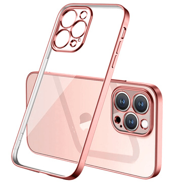 Etui Alogy TPU Luxury Case z osłonką na aparat do Apple iPhone 12 Pro różowo-przezroczyste + Szkło