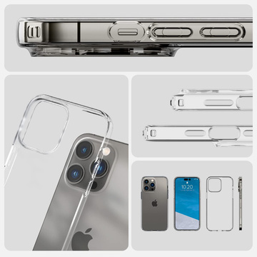 Etui obudowa case Spigen Liquid Crystal do Apple iPhone 14 Pro Crystal Clear + Szkło