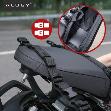 Sakwa Motocyklowa 38–58L – Torba, Kufry boczne, Sakwa na Tylne Siedzenie, Wodoodporna, Twardy Materiał, Regulowana na Motocykl – Alogy RoadPack™ Czarna