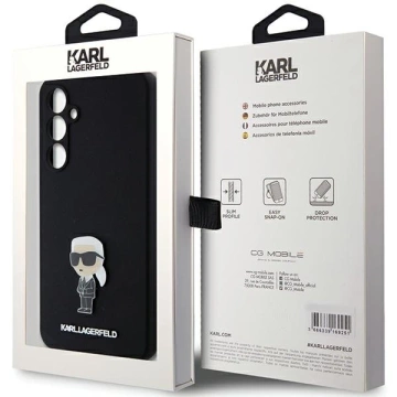 Etui Karl Lagerfeld KLHCS23FEMHKNPK do Samsung Galaxy S23 FE S711 czarny/black Silicone Ikonik Metal Pin
