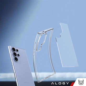 Etui do Samsung Galaxy S24 Ultra obudowa plecki futerał Hybrid Clear Case Alogy Przezroczyste + Szkło