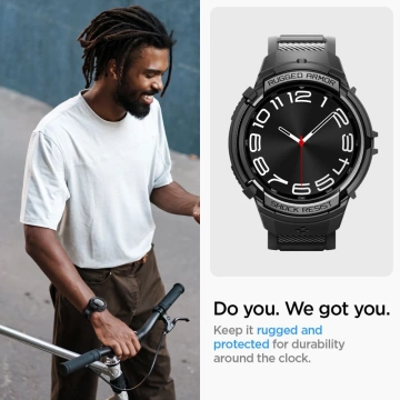Etui Spigen Rugged Armor „Pro“ für Samsung Galaxy Watch 6 Classic (47 mm) schwarz