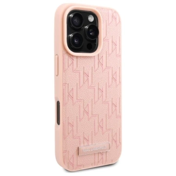 Etui Karl Lagerfeld do iPhone 16 Pro 6.3" Różowy Magsafe Hardcase Hot Stamp