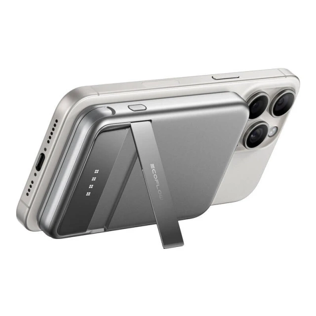 EcoFlow RAPID Magnetische Powerbank 5000 mAh, Silber – 30 W kabelgebunden, 15 W kabellos