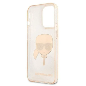 Etui ochronne na telefon Karl Lagerfeld KLHCP13LKHTUGLGO do Apple iPhone 13 Pro / 13 6,1" złoty/gold hardcase Glitter Karl`s Head