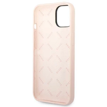 Guess GUHCP14SSLTGP Hülle für Apple iPhone 14 6.1" pink/pink Hardcase Silikon Dreieck