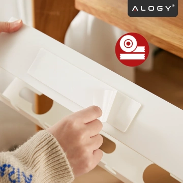 2-in-1 Kabelorganizer zur Untertisch- und Wandmontage, 40 cm, mit Klebestreifen für einen aufgeräumten Schreibtisch, Alogy CableHold™ – Weiß