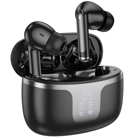 HOCO TWS EQ10 Kabellose Bluetooth-Kopfhörer mit Ladehülle, Schwarz