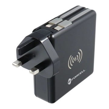 Ładowarka podróżna POWERBANK Forcell 5w1 10000mAh PD QC Wireless 