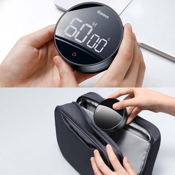 Countdown-Timer Küchentimer Baseus Heyo Pro Dark Digital Rotary Timer Grey