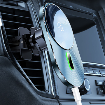 Uchwyt samochodowy na telefon ładowarka indukcyjna QI USAMS Magnetic Car Wireless Charging 15W do kratki (US-CD170) 