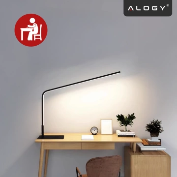 Lampka biurkowa nocna LED długie oświetlenie – trzy tryby barwy, regulacja jasności, lampa na biurko, do czytania i pracy domowej – Alogy StudyBeam™