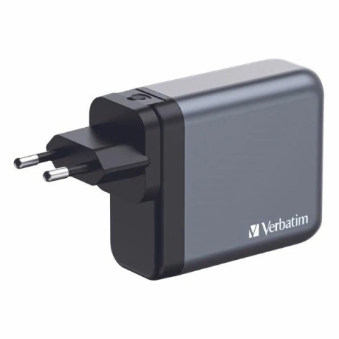 Verbatim GaN 240W Wandladegerät 3xUSB-C/USB-A grauer Adapter