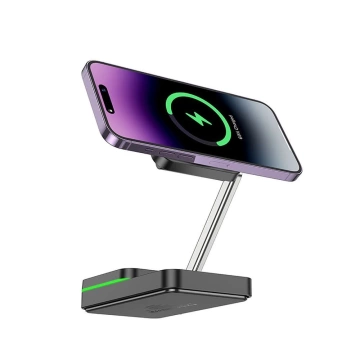 HOCO 3in1 MagSafe kompatibles kabelloses Ladegerät 15W CQ10 Schwarz