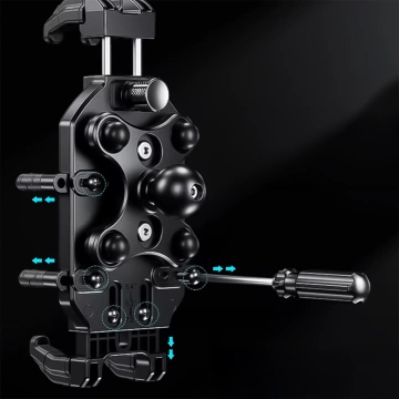 Uchwyt Motocyklowy Rowerowy na kierownicę KEWIG M26-C1 na telefon z systemem przeciwwstrząsowym na motor quada skuter Czarny