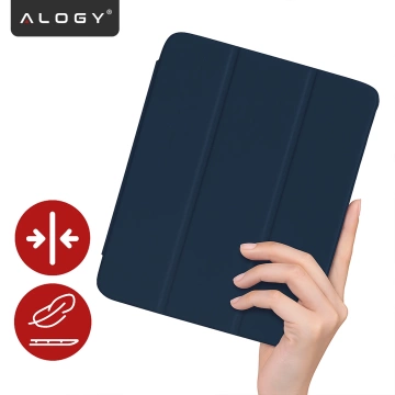 Etui do Apple iPad 11gen. 11" 2025 / 10gen. 10.9" 2022 Ochronne Hybrydowe z Miejscem na Rysik, Składana Okładka, Funkcja Podstawki, Alogy HybridBook™ Case  – Granatowe