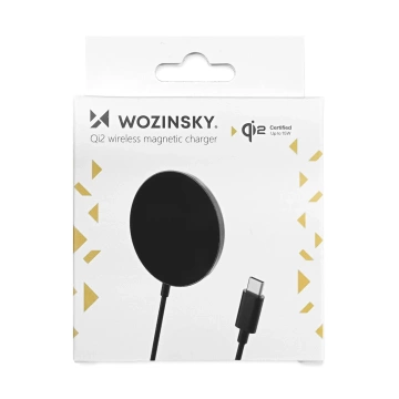 Ładowarka indukcyjna magnetyczna Wozinsky 15W bezprzewodowa Qi2 - czarna