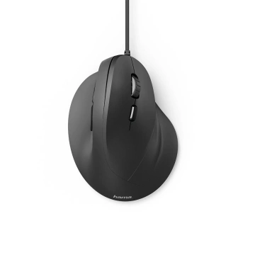 Hama EMC-500 Kabelgebundene Maus, ergonomisch, vertikal, Schwarz