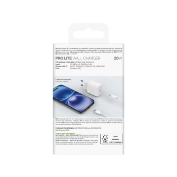 Ładowarka sieciowa Puro PROLITE 20W USB-C – biała