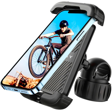 Uchwyt rowerowy do telefonu 4.7–6.8" – regulowany, obrót 360°, stabilne mocowanie na kierownicę roweru i motocykla – Alogy Sport Pro-Fit™ Czarny