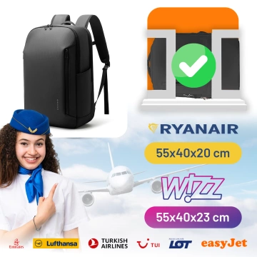 Bange 26L wasserdichter Rucksack für Laptops bis 15,6 Zoll – Geräumig und komfortabel, robust und atmungsaktiv, ideal für Stadt und Reisen, Arbeit und Flugreisen, Unisex – Schwarz