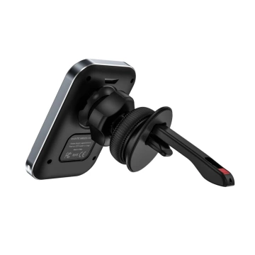 MM15W-V2 Magnetische MagSafe Vent Autohalterung, kabelloses Ladegerät 15 W SCHWARZ, induktive Autohalterung für den Kühlergrill Schwarz