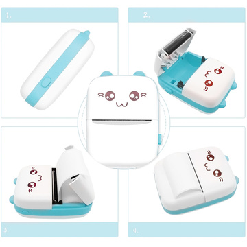 Drukuś Thermodrucker mit 6 Rollen Thermopapier für Kinder Blau