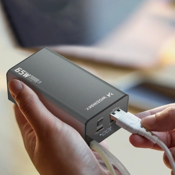 Powerbank Wozinsky K65+ 30000mAh 65W USB-C/USB-A Szary