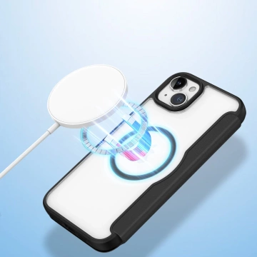 Dux Ducis Skin X Pro Hülle für Apple iPhone 15 Magnetisches MagSafe Flip Cover – Schwarz
