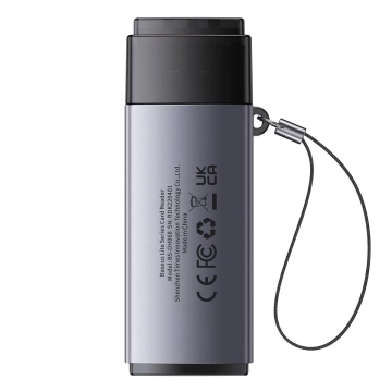 Baseus Lite Series adapter czytnik kart SD/TF USB szary (WKQX060013)