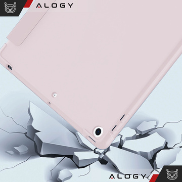 Etui do Apple iPad 10.2" 9/8/7 Gen (2021/2020/2019), Ochronne Smart Case z Klapką i Podstawką, Odporne TPU, Wzmocnione Narożniki, Alogy BookGuard™ – Rożowe
