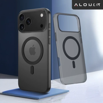 Apple iPhone 17 Pro Hülle – Matte MagSafe-Abdeckung mit Linsenschutz, schlank und kratzfest, perfekte Passform – Alogy Skinny MatteCase™ Schwarz