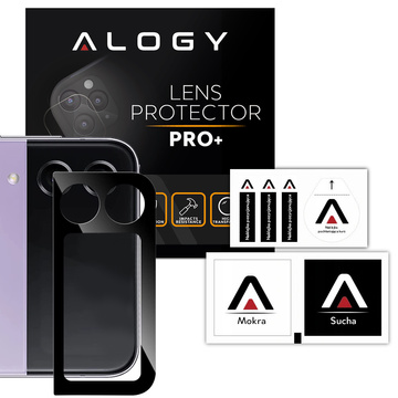 Alogy Lens Protector PRO Kameraschutz aus Metall für Samsung Galaxy Z Flip 4 Schwarz