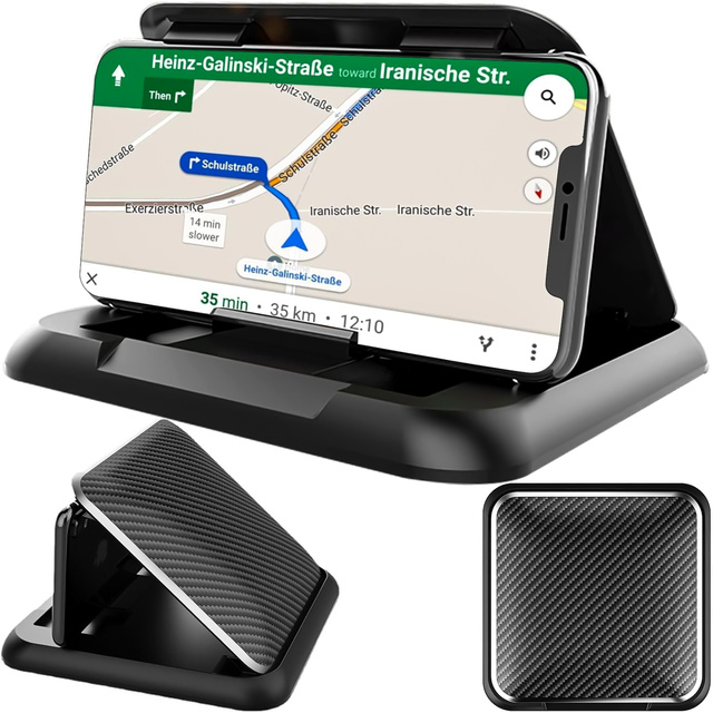Alogy Carbon Autohalterung für Telefon bis 6,8 Zoll, GPS, Cockpit Schwarz