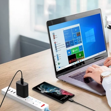 Oryginalny kabel Samsung USB-C do USB-C EP-DW767 do ładowania 1.8m 3A 25W / 45W Czarny