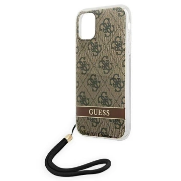 Etui Guess GUOHCN61H4STW do Apple iPhone 11 6,1" brązowy/brown hardcase 4G Print Strap