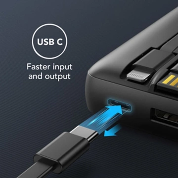 Powerbank Externer Akku (POWER BANK) VEGER C20 – 20.000 mAh (Micro Typ C Lightning 8-polig) schwarz W2047