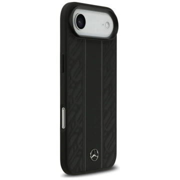Etui do iPhone 17 Air Mercedes-Benz Leather Laurel Leaves MagSafe Black