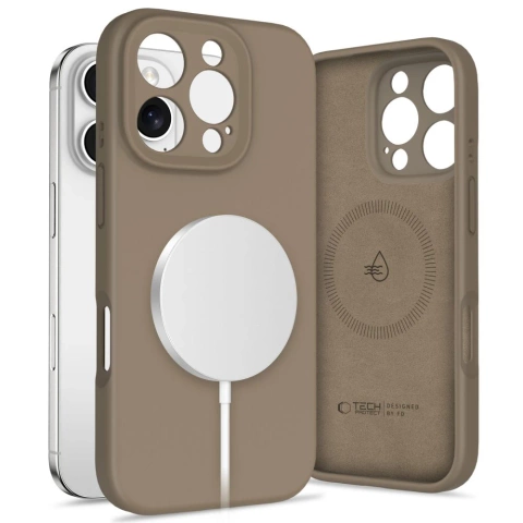 Etui Tech-Protect Liquid Silicone MagSafe iPhone 16 Pro Max Brown