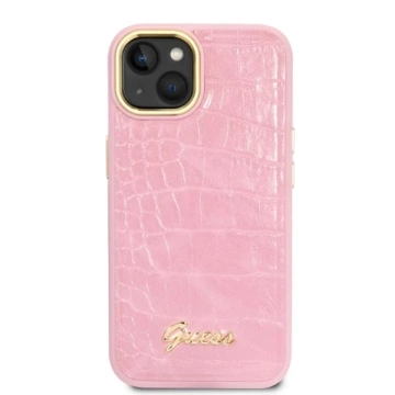 Handyhülle Guess GUHCP14MHGCRHP für Apple iPhone 14 Plus 6,7" rosa/rosa Hardcase Croco Collection
